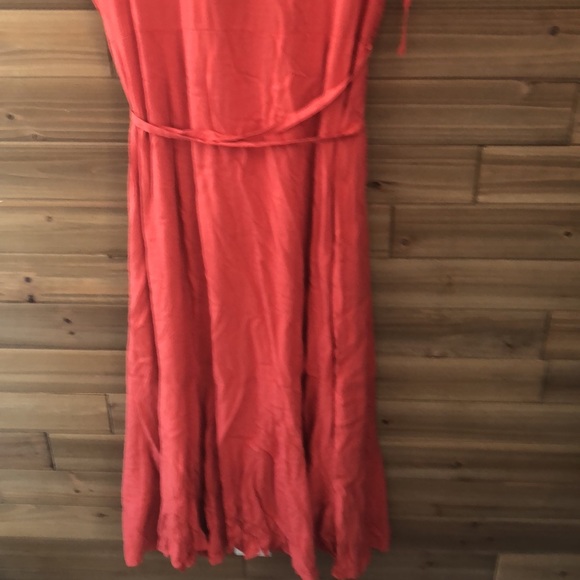 NWT City Chic Palm Love Wrap Split Sleeve Maxi Dress in Tangerine Orange Size 18 - Picture 7 of 7